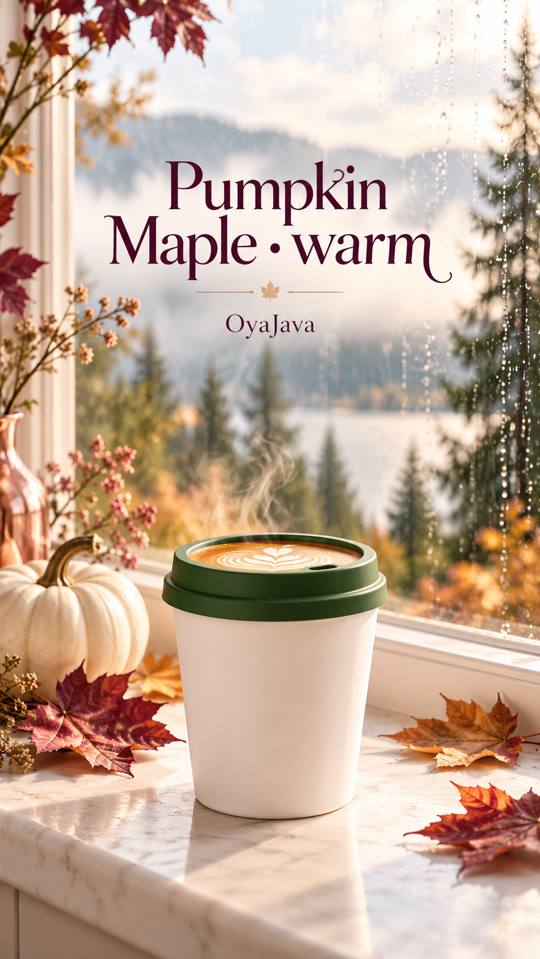 Spooky-season coffee campaign illustration